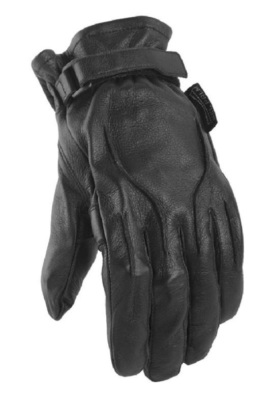 Menspower trip jet black motorcycle gloves s small