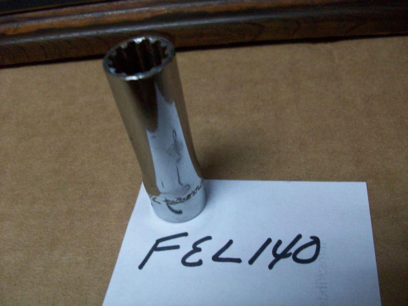  snap on- fel140- 3/8d,7/16"/#14 chrome deep spline socket