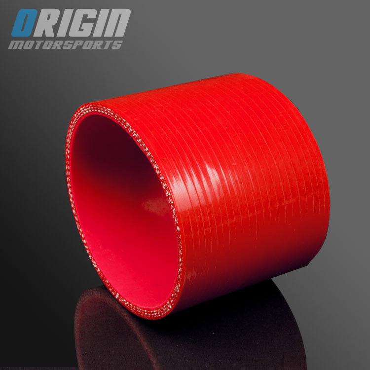Red 4" to 4" turbo intake silicone straight hose pipe coupler tube diy id: 102mm