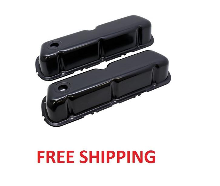 Sb ford valve covers 289 302 351w black coated stock height new 