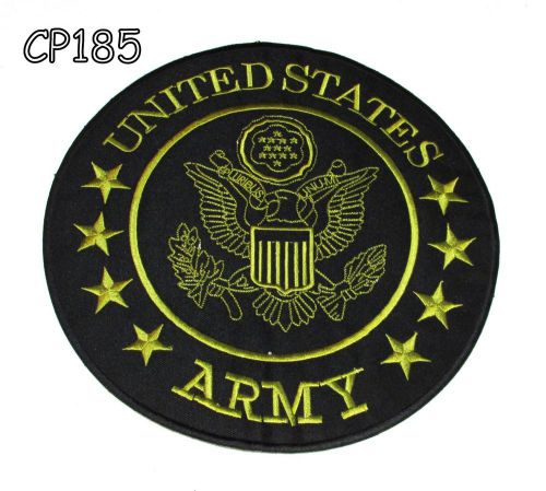 U.s army green black iron and sew on center patch for biker jacket vest cp185sk