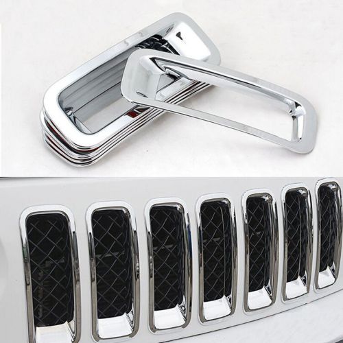 Set of 7x chrome front grill inserts trim decor cover ring for patriot 2011-2015