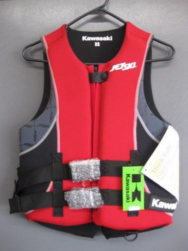New non-current kawasaki apex neoprene vest xs red watercraft jet ski pwc jacket