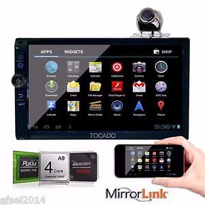 Hd double 2din in-dash stereo car cd dvd mp3 player android4.4 16gb bt wifi+cam
