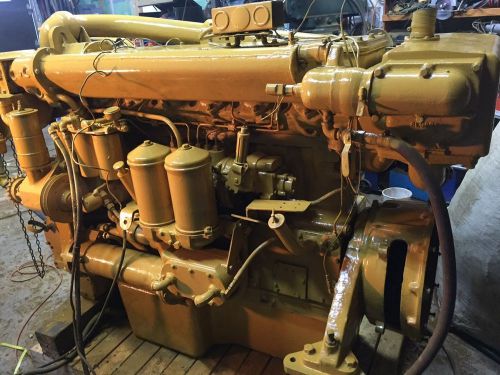 Caterpillar d343 marine diesel engine running take out - shipping available