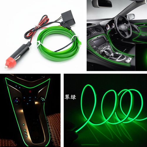 Car green panel interior trim light cold el neon lamp atmosphere glow oled strip