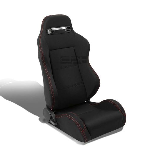 Type-r black+red stitches sports racing seats+universal sliders passenger side