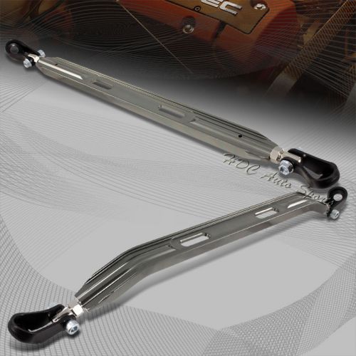 For 1990-2001 acura integra gunmetal aluminum lower front+rear strut tie bar 2pc