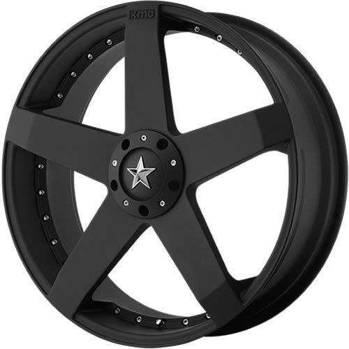 Km77588001742 18x8 5x4.25 (5x108) 5x4.5 (5x114.3) wheels rims black +42 offset