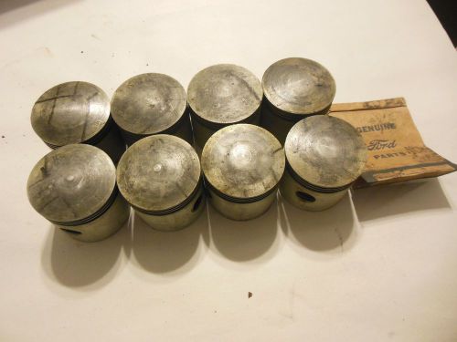 1937 - 1940 ford nos 60 hp set of pistons w/pins &amp; clips 0.040 oversize