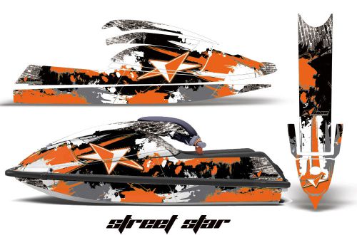 Amr racing jet ski wrap for kawasaki 750 sx graphics kit all years street orange