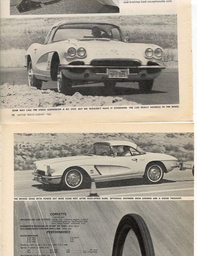 1962 chevrolet corvettes road test - 230 270 315 horsepower 9 pg article