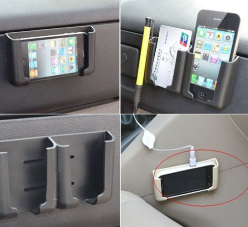 Universal car adhesive mount holder for gps cell phone mp4 business card black