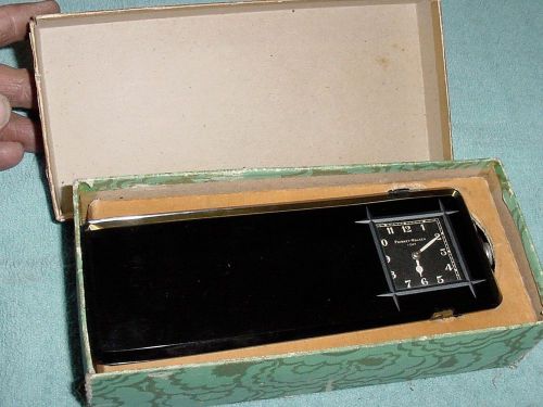 Nos vintage antique phinney walker rear view clock mirror with box model a ford