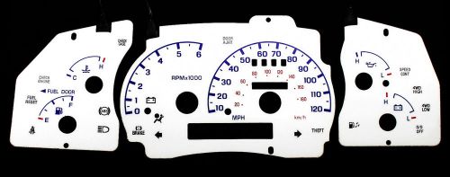 120mph indiglo white face euro reverse blue glow gauge new for 98-01 ford ranger