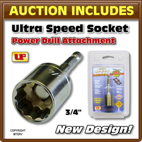 Uf- rv scissor jack speed socket drill attachment new! -z-