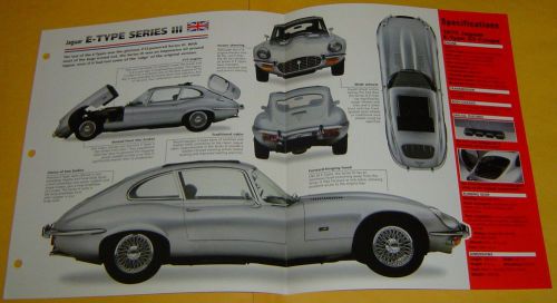 1972 jaguar e type series 3 s3 coupe v12 5343cc 250 hp imp info/specs/photo 15x9