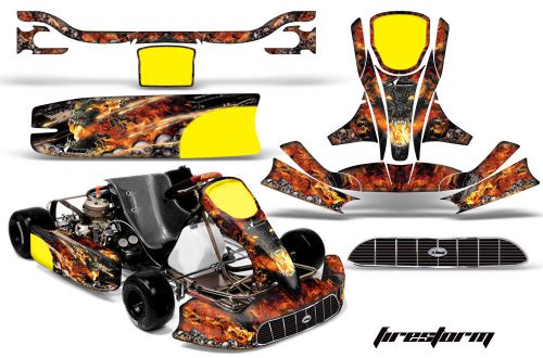 Amr racing graphics kg unico racing kart sticker decal kit wrap firestorm black