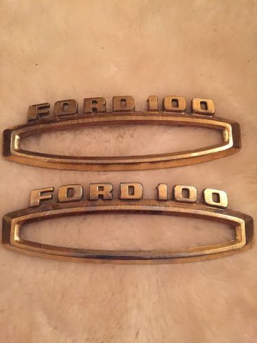 Ford f100 truck metal emblem  gold