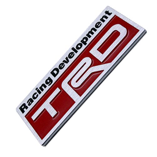 Racing development trd red aluminium alloy badge emblems fit for toyota vehicle