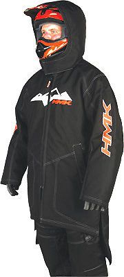 Hmk oversized full-length insulated pit coat jacket black - xl