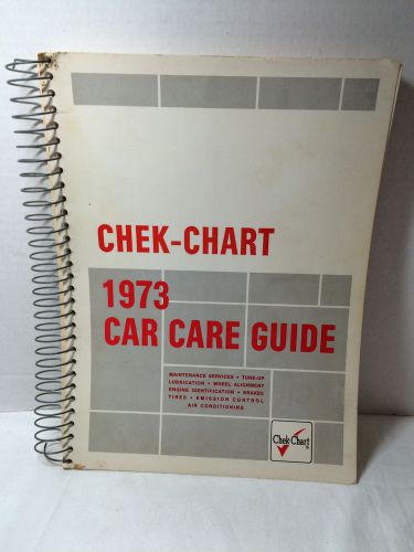 Chek-chart 1973 car care guide original vtg car truck shop repair service manual