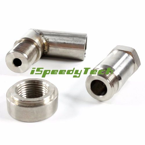 New 90 degree 304ss  o2 oxygen spacer sensor extension dual fitment ss steel