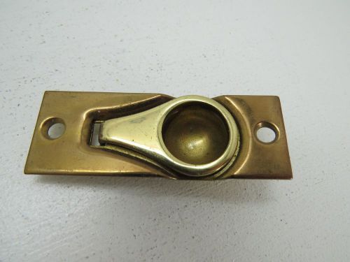 Used brass ring pull latch handle lock hardware boat sail tug ship (#1348)