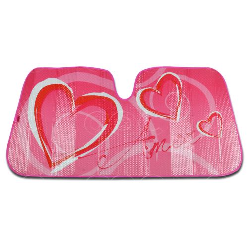 Bdk 1pc pink hearts amor sun shade front windshield auto shade for car suv van