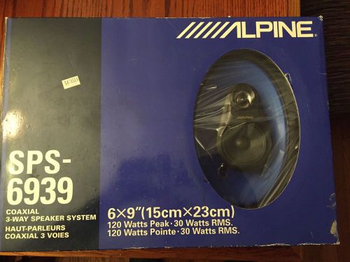 Alpine 3 way speakers pair woofer 6x9 sps-6939 new old stock