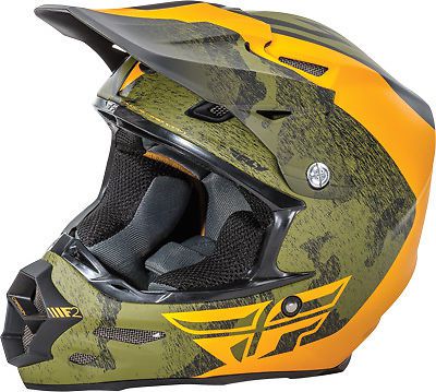 F2 carbon pure helmet fly racing73-4126xsxsblack/orange/camo