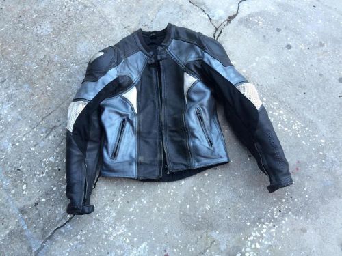 Frank thomas titanium leather motorcycle jacket uk 38 euro 48 mens small