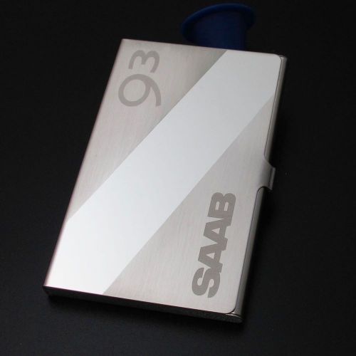 Stylish saab 9-3 stainless steel name card case, laser engraving! mint in box