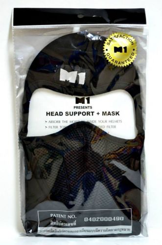 M1 head support with filter mask for bike / motorcycle (black) - full head