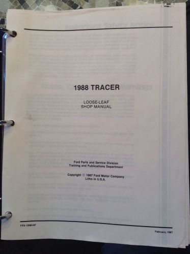 Genuine 1988-89 mercury tracer service manual part # fps 12082 87 fast shipping