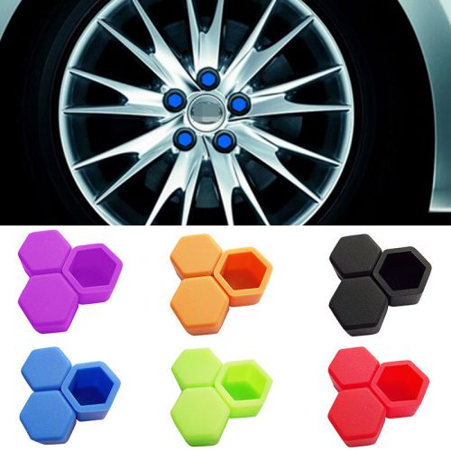 20x car silicone wheel lugs nuts bolts covers hub screw cover protective caps