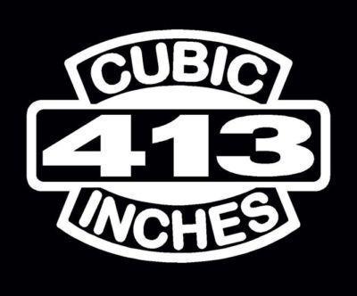 2 v8 413 cubic inches engine decal set 413 ci emblem stickers
