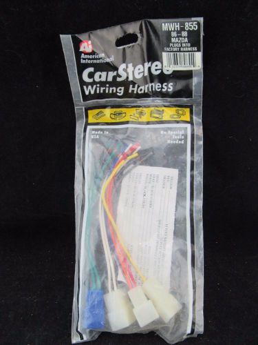 Mazda car stereo wiring harness wire american international, aftermarket mwh-855
