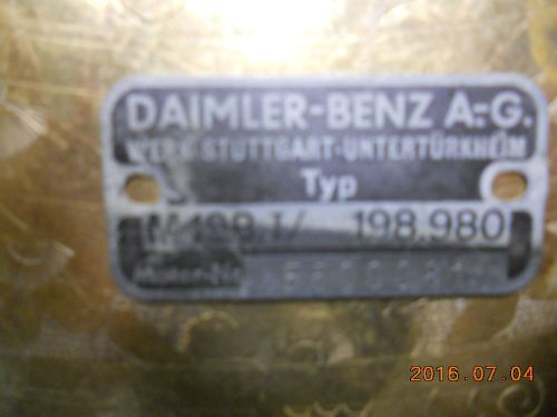 Daimler benz m 198 engine id
