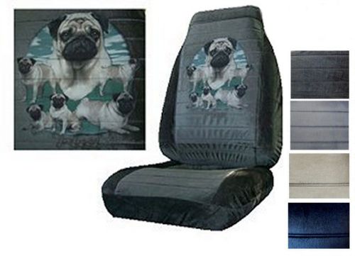Velour seat covers car truck suv pugs on lawn high back pp #x