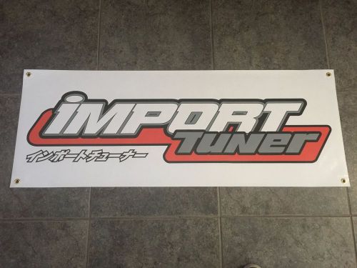 Import tuner banner sign wall garage shop magazine red intake engine body wheels
