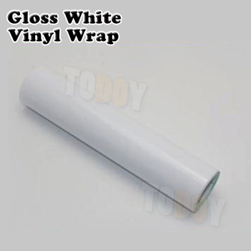 Gloss white glossy vinyl car wrap sticker decal bubble free air release film