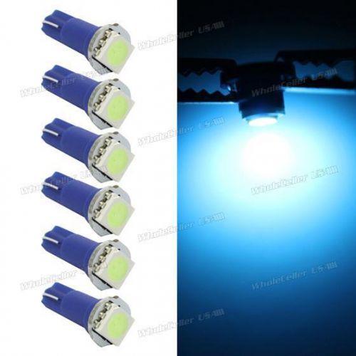 6pcs t5 instrument panel cluster indicator dashboard led lamp ice blue for ford
