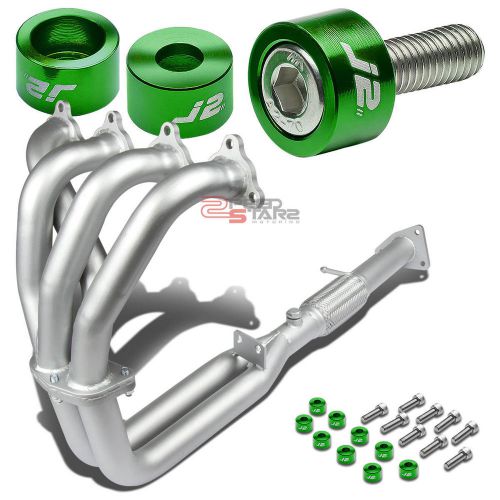 J2 for h23/bb2 ceramic coated exhaust manifold header+green washer cup bolts