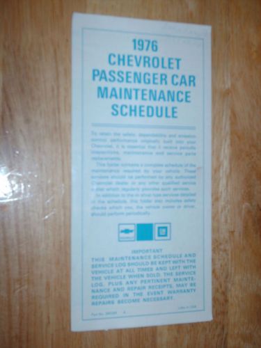 1976 chevrolet camaro vette++ maintenance schedule