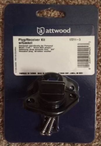 Attwood plug receiver kit with gasket - 17211-3 3/4&#034; threading plug - new