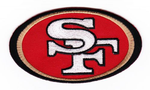 San francisco 49ers sew/iron on patch emblem 2-1/4x4 embroidered nfl football