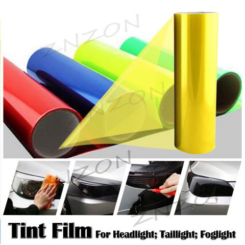 12&#034;x157&#034; gold yellow headlight taillight fog light tint vinyl film sheet sticker