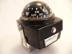 Vintage black airguide lighted automobile car compass with mount guc