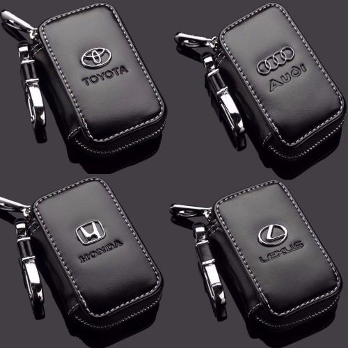 New unisex luxury car key holder chain bag leather case for toyota honda audi vw